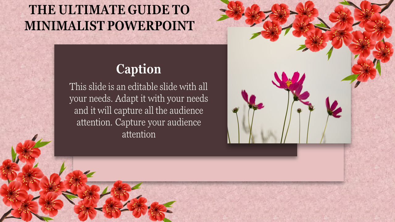 Free - Beautiful Minimalist PowerPoint Template With Flowers